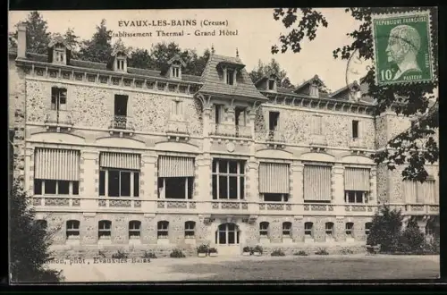 AK Évaux-les-Bains /Creuse, Établissement Thermal, Grand Hôtel