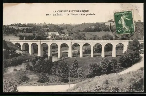 AK Glénic /Creuse, Le Viaduc, Vue générale