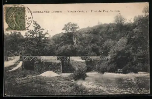 AK Fresselines /Creuse, Vieille Croix au Pont de Puy Guillon