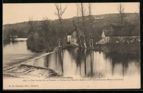 AK Lavaveix-les-Mines /Creuse, Écluse du Moulin Sébrot et bords de la Creuse