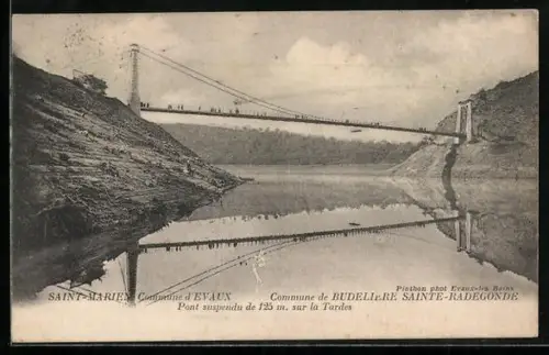 AK Budelière Sainte-Radegonde, Pont suspendu de 125 m sur la Tardes