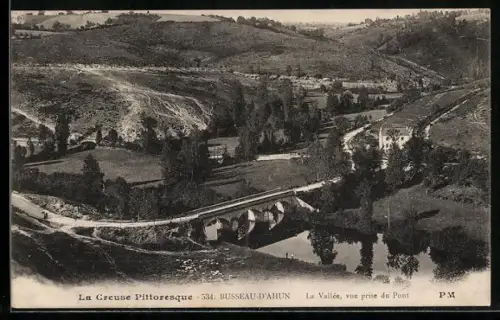 AK Busseau-d`Ahun /Creuse, La Vallée, vue prise du Pont