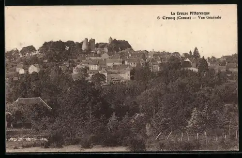 AK Crocq /Creuse, Vue générale du village et de la campagne environnante