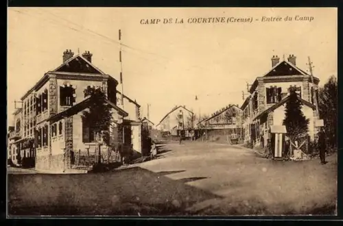 AK La Courtine /Creuse, Entrée du Camp