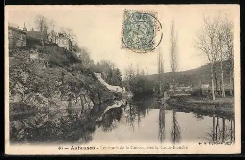 AK Aubusson, Les bords de la Creuse, près La Croix-Blanche
