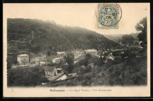 AK Aubusson, Le Quai Vaveix, Vue d`ensemble