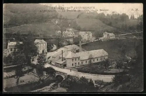 AK Aubusson /Creuse, Le Pont et la Vallée de la Beauze