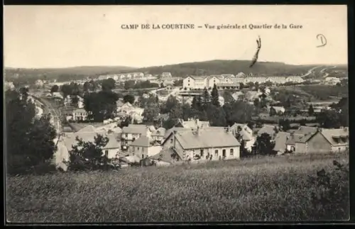 AK La Courtine, Vue générale et Quartier de la Gare