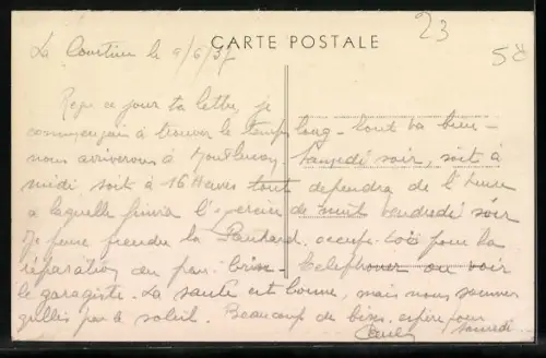 AK La Courtine /Creuse, Mess des Officiers