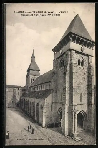 AK Chambon-sur-Voueize /Creuse, L`église, Monument historique, XIe siècle