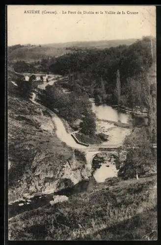 AK Anzême /Creuse, Le Pont du Diable et la Vallée de la Creuse