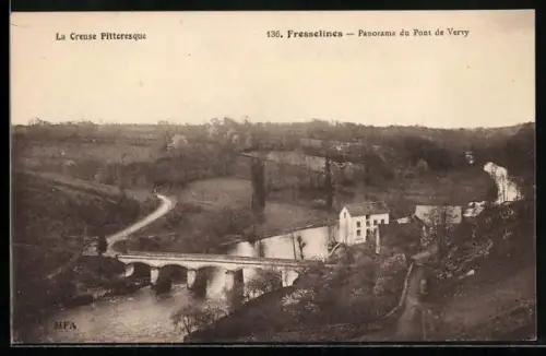 AK Fresselines /Creuse, Panorama du Pont de Verry