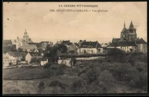 AK Bénévent-l`Abbaye /Creuse, Vue générale de la ville dans la Creuse pittoresque