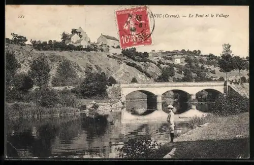 AK Glénic /Creuse, Le Pont et le Village