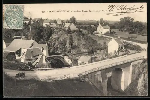 AK Boussac-Gouby, Les deux Ponts, les Moulins, le Village
