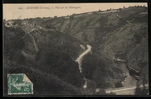 AK Anzême /Creuse, Vue sur les Montagnes
