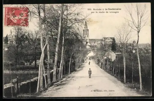 AK La Souterraine, Arrivée par la route de Limoges