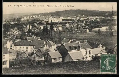 AK La Courtine /Creuse, Quartier de la Gare et le Camp
