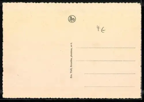 AK Bruxelles, Eglise et Rue Sainte-Gudule, Strassenbahn