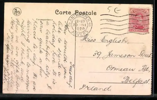 AK Anvers, Avenue de Keyser, Strassenbahn