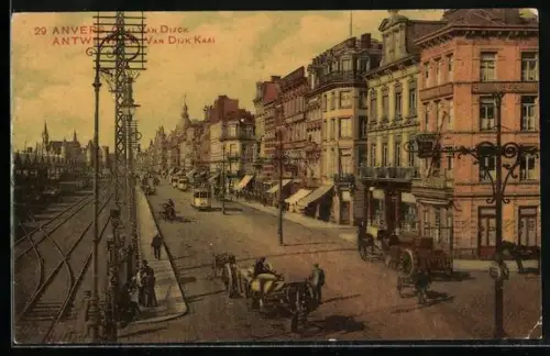 AK Antwerpen, Van Dijk Kaai, Strassenbahn