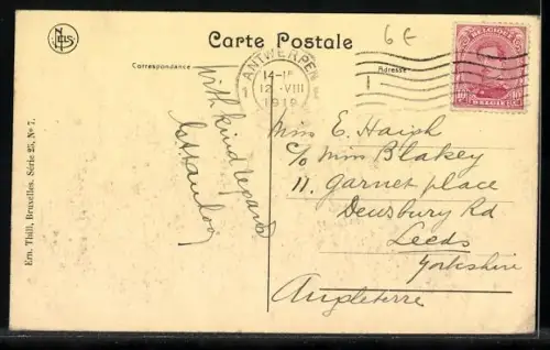 AK Anvers, Avenue De Keyser, Strassenbahn