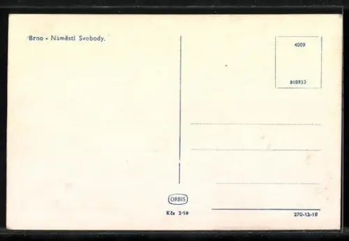 AK Brno, Namesti Svobody, Strassenbahn