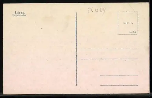 AK Leipzig, Hauptbahnhof mit Strassenbahn