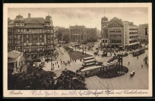 AK Berlin-Tiergarten, Potsdamer Platz mit Verkehrsturm
