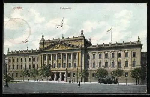 AK Leipzig, Universität und Strassenbahn