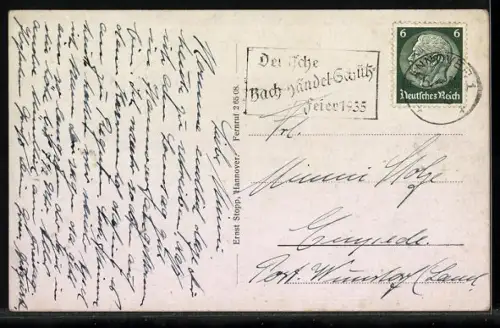 AK Hannover, Kaffee Kröpcke, Georgstrasse und Strassenbahnen, belebte Strassenszene