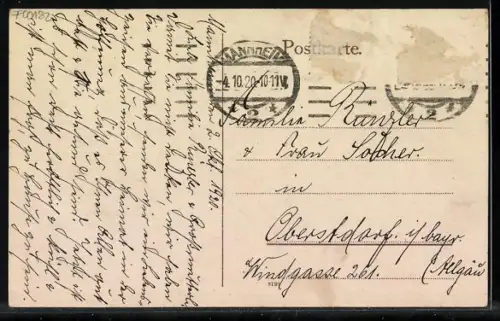 AK Mannheim, Marktplatz mit Marktbetrieb und Strassenbahn