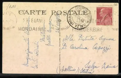 AK Nice, Avenue de la Victoire, Strassenpartie mit Strassenbahn