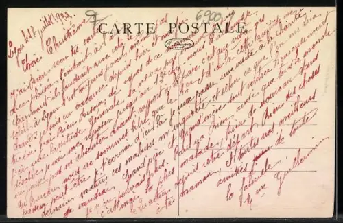 AK Lyon, Place Carnot et vue de la Gare de Perrache, Strassenbahn