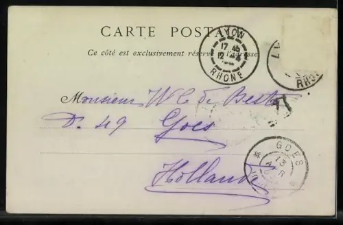 AK Lyon, La Place Carnot, Strassenbahn