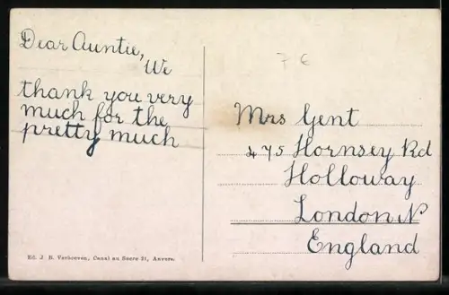 AK Anvers, Banque Nationale, Strassenbahn