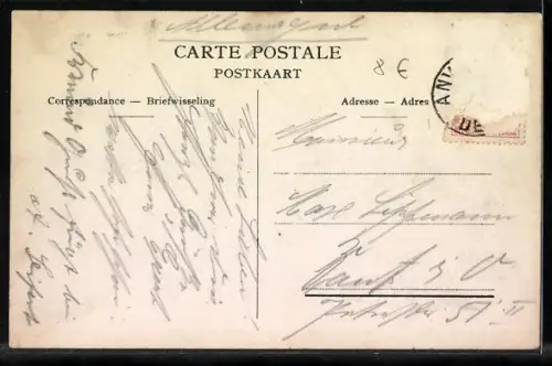 AK Anvers, Place Teniers et rue Leys, Strassenbahn