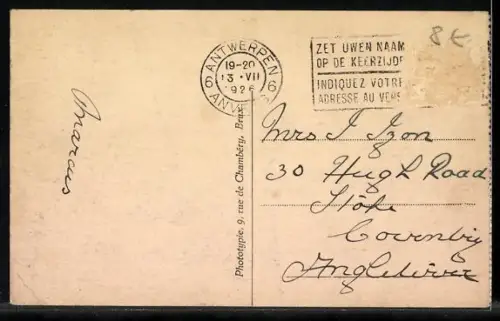 AK Anvers, Rue Leys, Strassenbahn