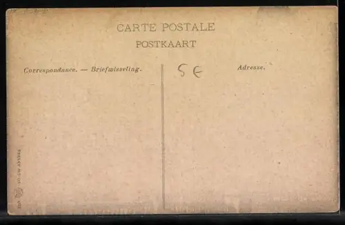 AK Anvers, canal au Sucre, Strassenbahn und Geschäften