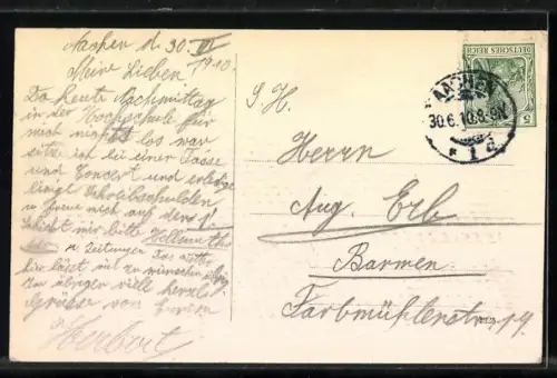 AK Aachen, Elisenbrunnen mit Strassenbahn