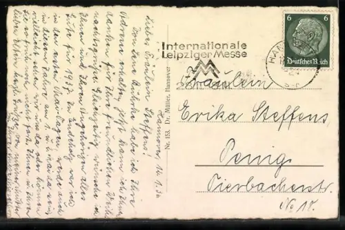 AK Hannover, Georgstrasse mit Opernhaus, Strassenbahn