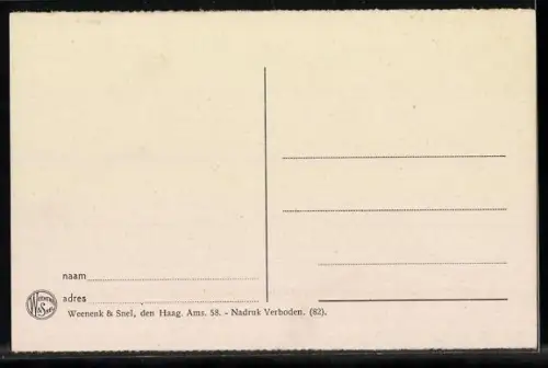 AK Amsterdam, Dam met Koninklijk Paleis, Strassenbahn