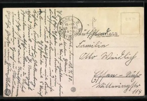 AK Basel, Marktplatz mit Strassenbahn