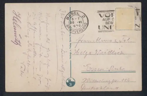 AK Basel, Die drei Rheinbrücken und Strassenbahn