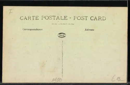 AK Anizy-le-Château, Rue du Chapeau Rouge en ruines