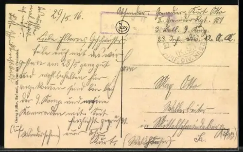 AK Hirson, Gland`s Wasserfall mit Brücke