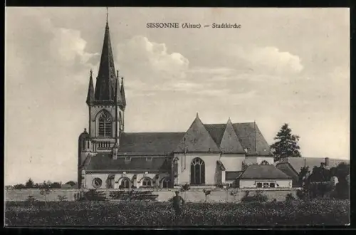 AK Sissonne /Aisne, Stadtkirche