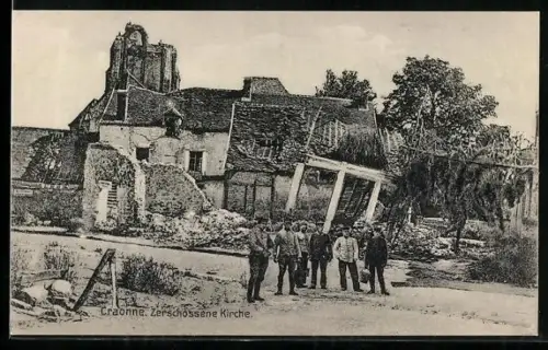 AK Craonne, Zerschossene Kirche