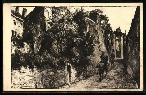 Künstler-AK Karl Lotze: Laon, Porte des Chenizelles