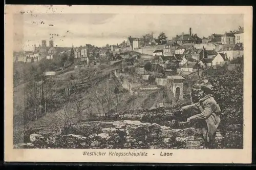 AK Laon, Vue du champ de bataille occidental